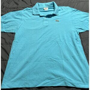Lacoste Polo Shirt Mens XL 6 Blue Short Sleeve Croc Logo Classic Pique 5191L